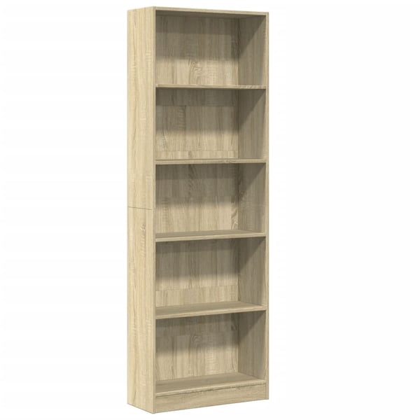 vidaXL Bokhylle sonoma eik 60x24x176 cm konstruert tre