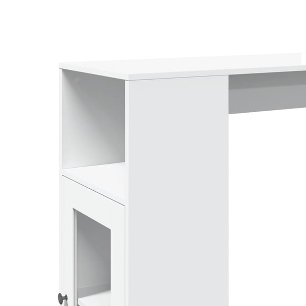 vidaXL Barbord med stativer hvit 101x40x103,5 cm konstruert tre
