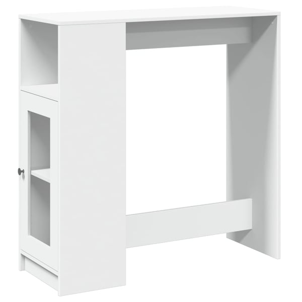 vidaXL barbord med stativer 101x40x103,5 cm konstrueret træ hvid