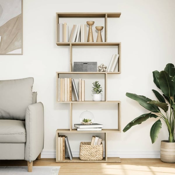 vidaXL Romdeler bokhylle 5 lag sonoma eik 70x24x161 cm konstruert tre