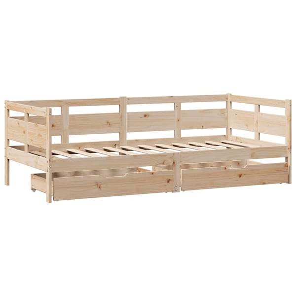 vidaXL Dagseng med skuffer 90x190 cm heltre furu