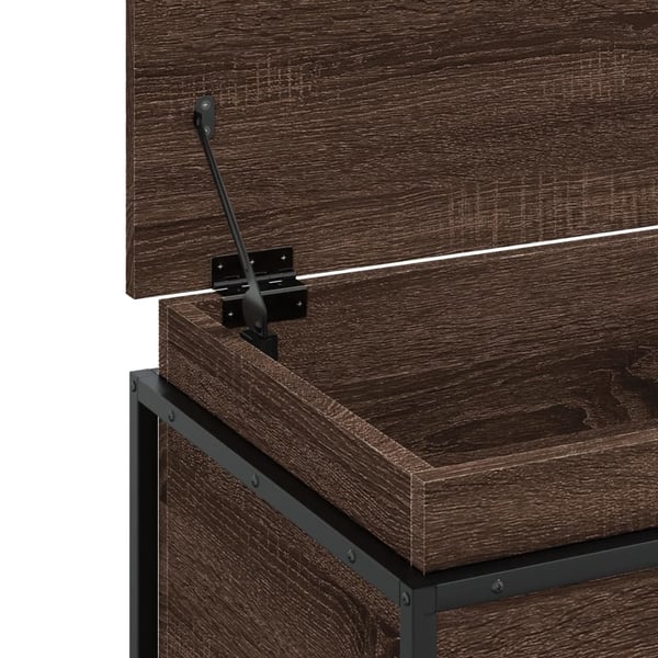 vidaXL Oppbevaringsboks med lokk brun eik 100x40x51,5cm konstruert tre