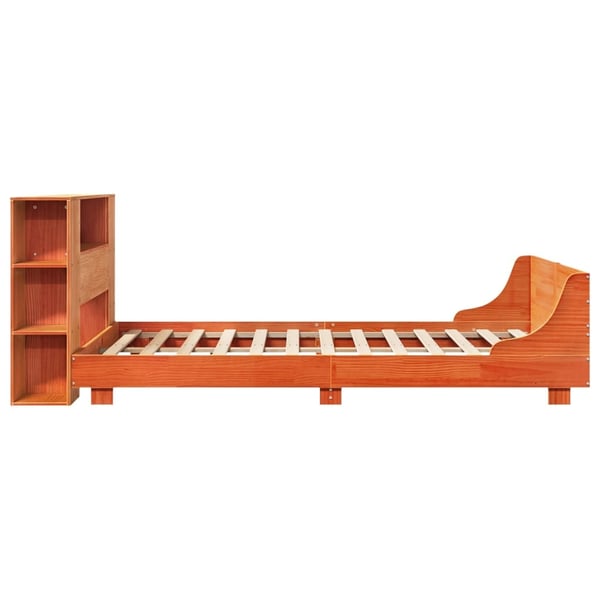vidaXL Sengeramme uten madrass voksbrun 140x190 cm heltre furu
