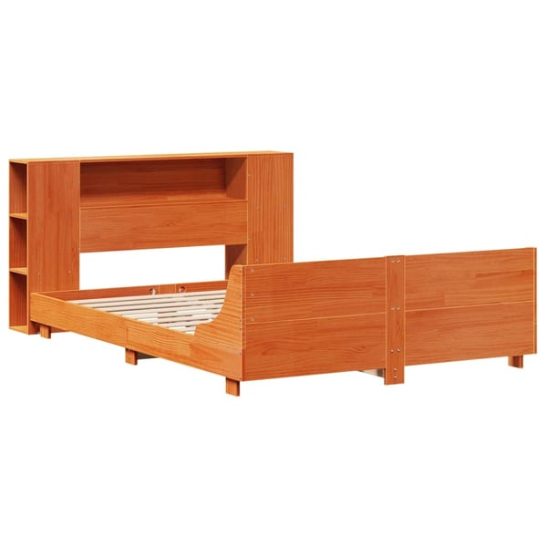 vidaXL Sengeramme uten madrass voksbrun 140x190 cm heltre furu