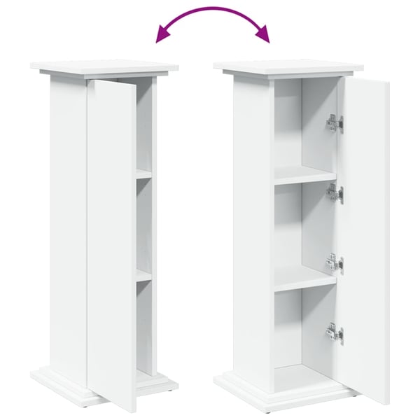 vidaXL Pidestall med oppbevaring hvit 31x30x90 cm konstruert tre