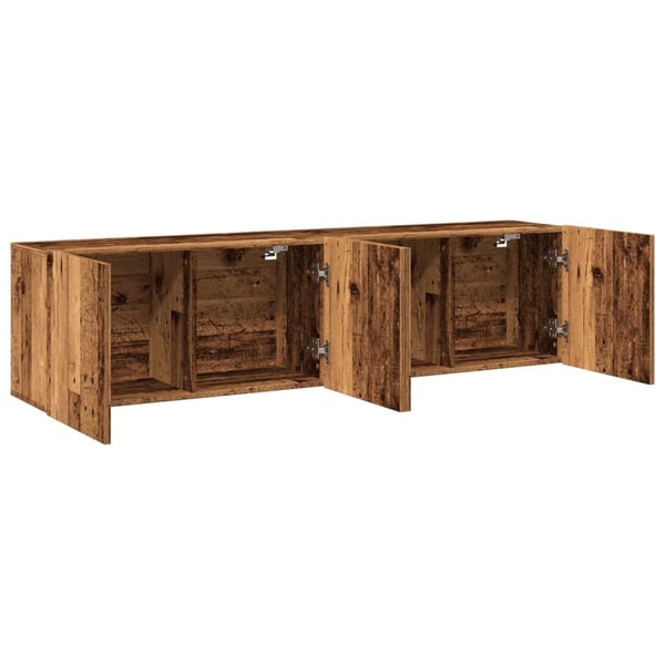 vidaXL Veggmonterte TV-benker 2 stk gammelt tre 80x30x41 cm