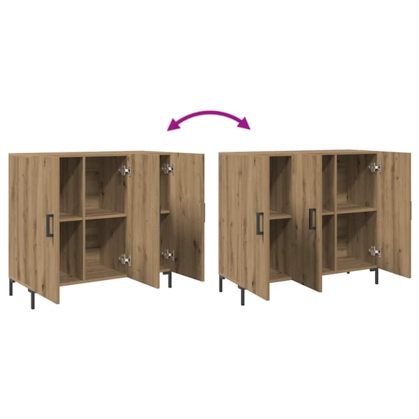vidaXL Skjenk artisan eik 90x34x80 cm konstruert tre