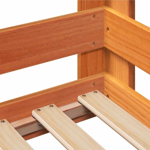 vidaXL Sengeramme uten madrass voksbrun 90x190 cm heltre furu
