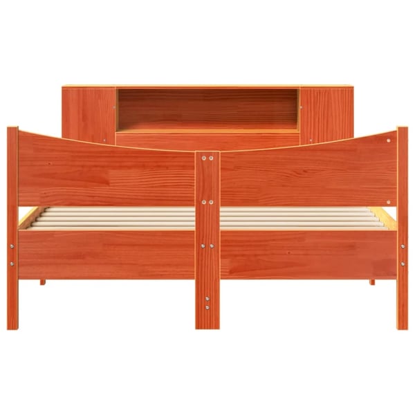 vidaXL Sengeramme uten madrass voksbrun 140x190 cm heltre furu