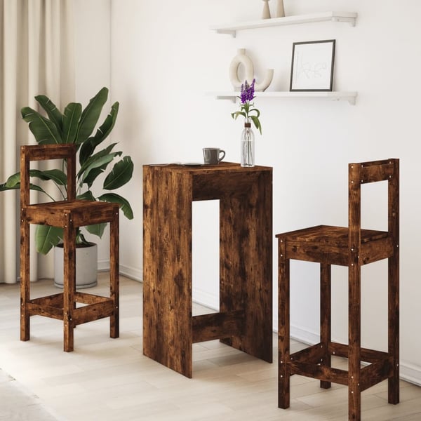 vidaXL Barbord røkt eik 51x50x103,5 cm konstruert tre