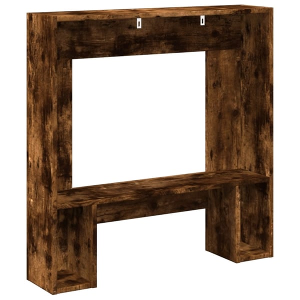 vidaXL Peisramme røkt eik 81x18x82 cm konstruert tre