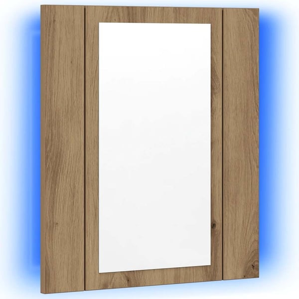 vidaXL Speilskap med LED artisan eik 40x12x45 cm konstruert tre