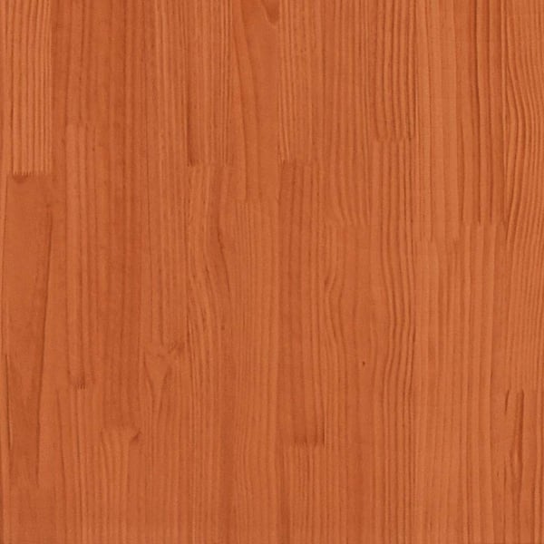 vidaXL Seng med bokhylle uten madrass voksbrun 135x190 cm heltre furu