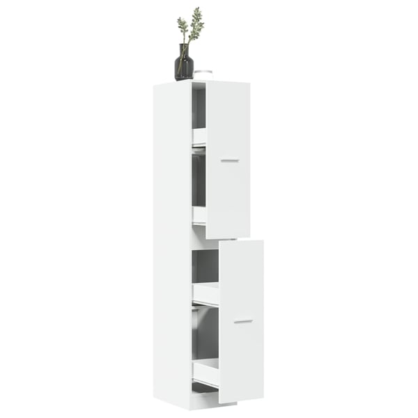 vidaXL Apotekskap hvit 30x41x174,5 cm konstruert tre