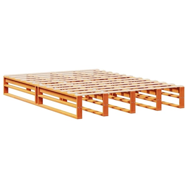vidaXL Seng med bokhylle uten madrass voksbrun 150x200 cm heltre