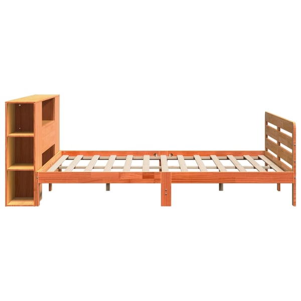 vidaXL Sengeramme uten madrass voksbrun 180x200 cm heltre furu