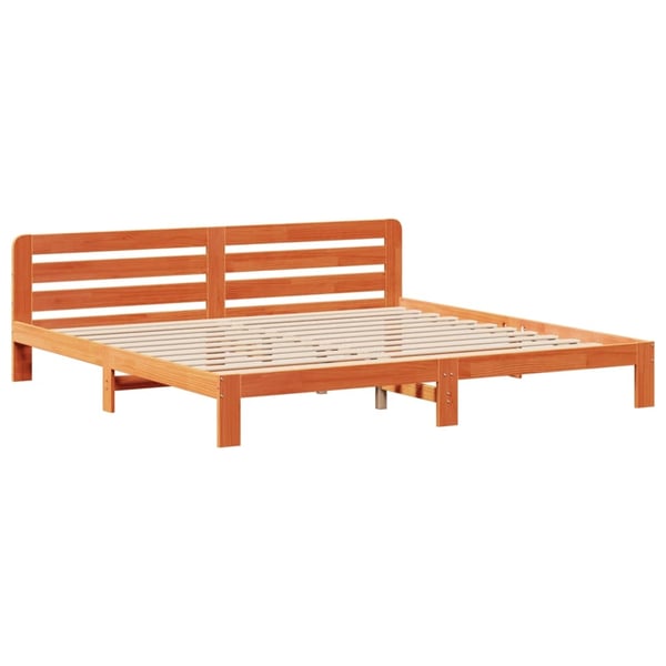 vidaXL Sengeramme uten madrass voksbrun 180x200 cm heltre furu
