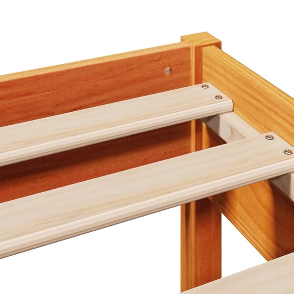 vidaXL Sengeramme uten madrass voksbrun 140x200 cm heltre furu