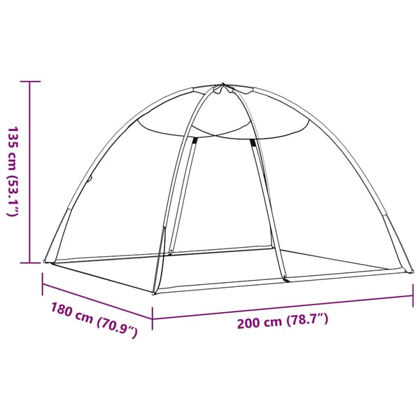 vidaXL Mongolsk myggnett med dører 220 netting hvit 200x180x135 cm