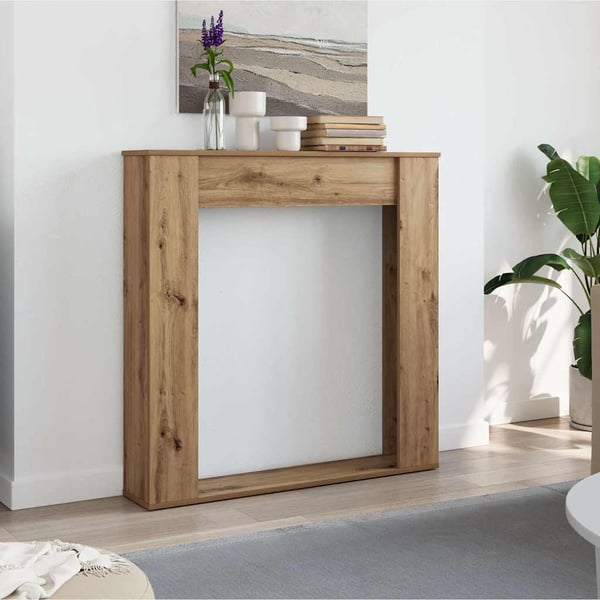 vidaXL Peisramme artisan eik 100x20x100 cm konstruert tre