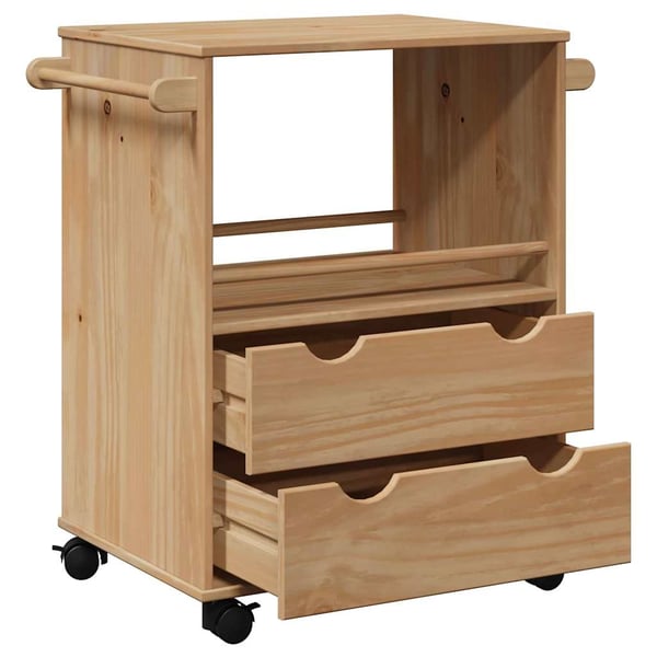 vidaXL Kjøkkenvogn OTTA 59x45x80 cm heltre furu