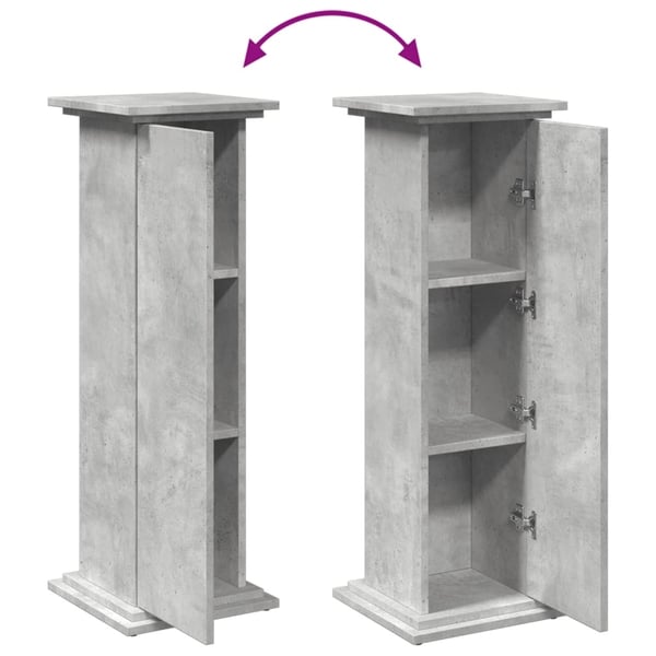 vidaXL Pidestall med oppbevaring betonggrå 31x30x90 cm konstruert tre