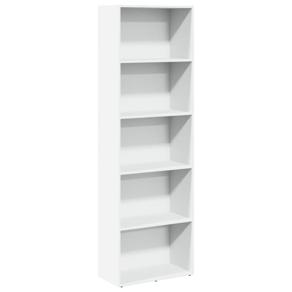 vidaXL Bokhylle hvit 60x30x189 cm konstruert tre