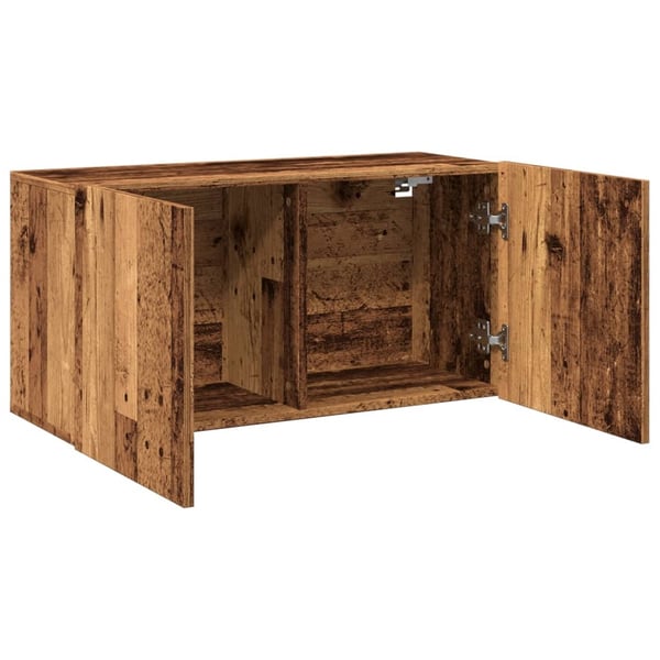 vidaXL Vegghengt TV-benk gammelt tre 80x30x41 cm
