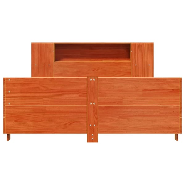 vidaXL sengeramme uden madras 160x200 cm massivt fyrretræ gyldenbrun