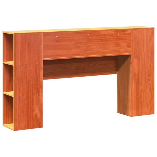 vidaXL Hodegavl med oppbevaring voksbrun 135 cm heltre furu