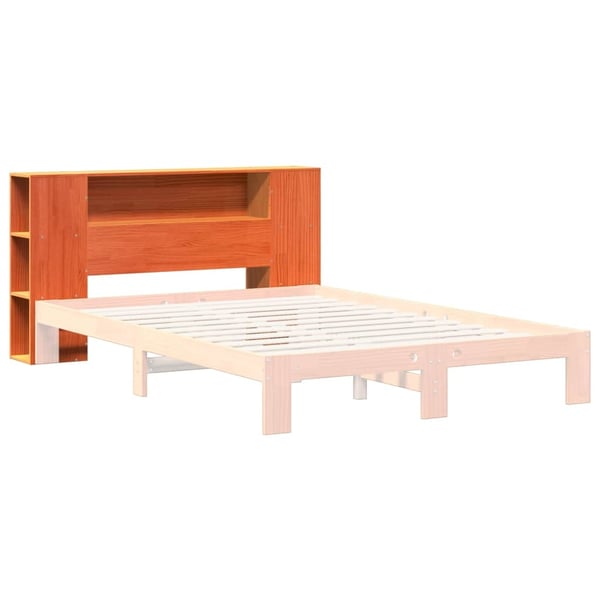 vidaXL Hodegavl med oppbevaring voksbrun 135 cm heltre furu