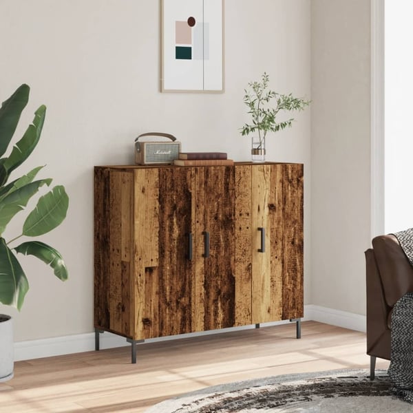 vidaXL Skjenk gammelt tre 90x34x80 cm konstruert tre