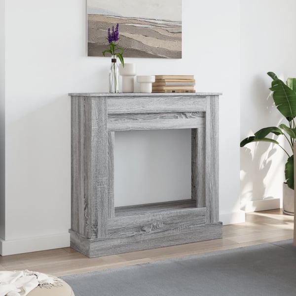 vidaXL Peisramme grå sonoma 90x30x90 cm konstruert tre