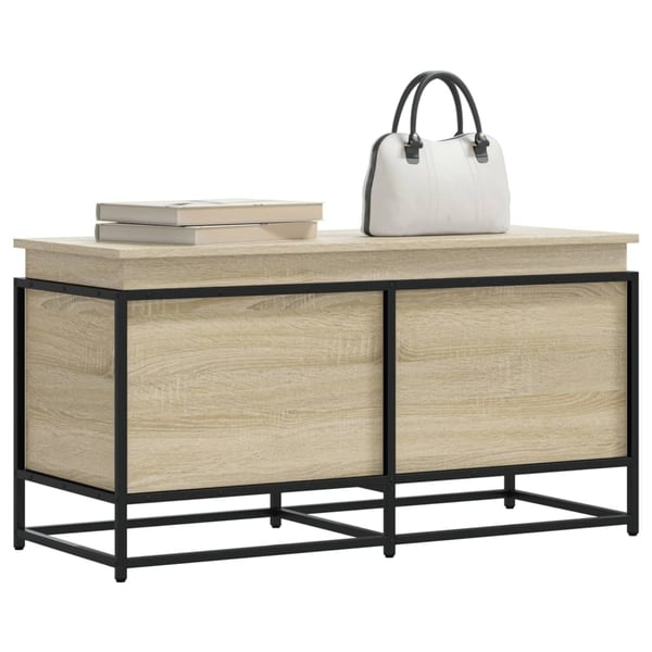 vidaXL Oppbevaringsboks lokk sonoma eik 100x40x51,5 cm konstruert tre