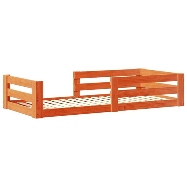 vidaXL Sengeramme uten madrass voksbrun 80x200 cm heltre furu