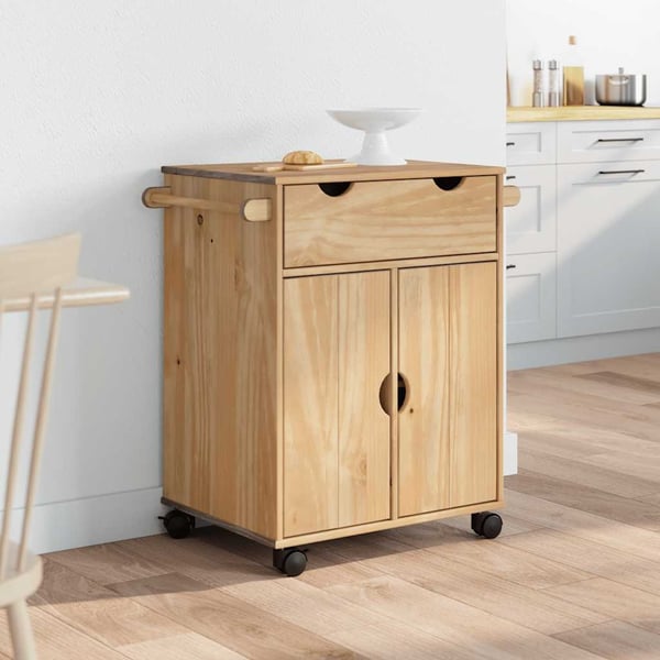 vidaXL Kjøkkenvogn OTTA 59x45x80 cm heltre furu