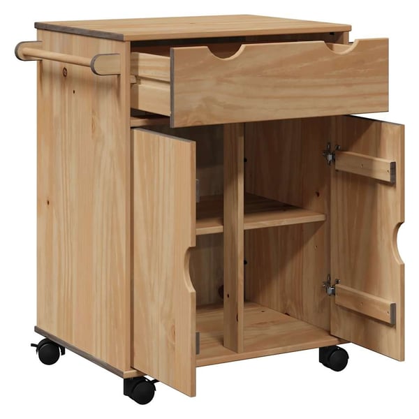 vidaXL Kjøkkenvogn OTTA 59x45x80 cm heltre furu