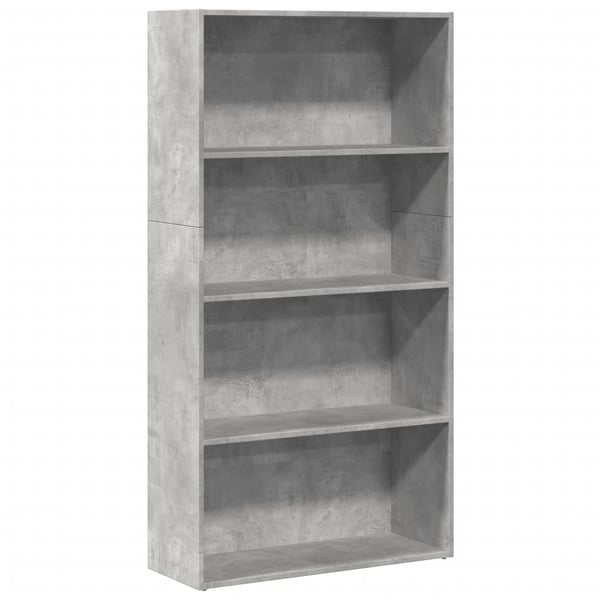 vidaXL Kirjahylly betoninharmaa 80x30x152 cm tekninen puu