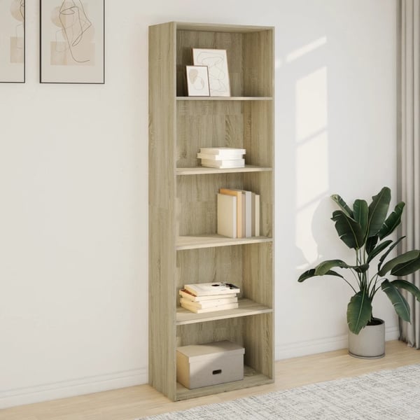 vidaXL Bokhylle sonoma eik 60x30x189 cm konstruert tre