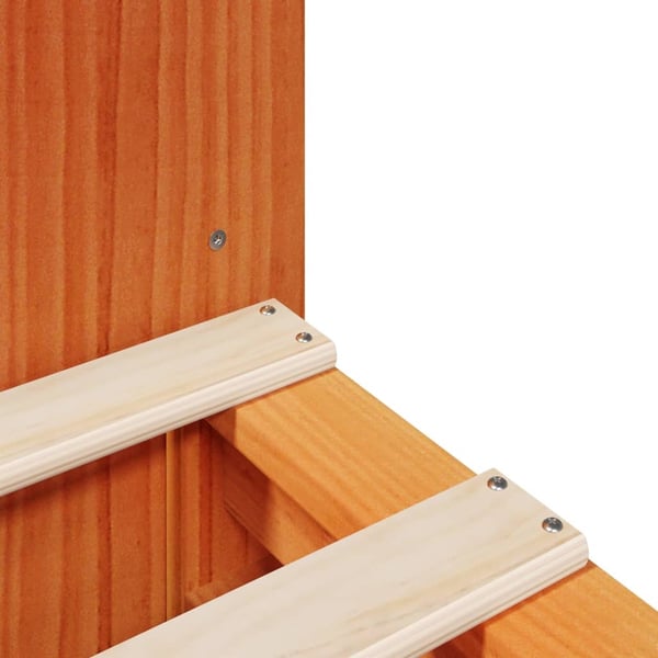 vidaXL Seng med bokhylle uten madrass voksbrun 140x190 cm heltre
