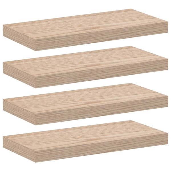 vidaXL Flytende hyller 4 stk 50x23,5x4 cm konstruert tre