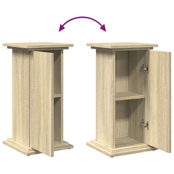 vidaXL piedestal med opbevaring 31x30x60 cm konstrueret træ sonoma-eg