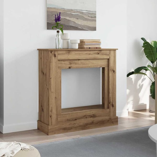vidaXL Peisramme artisan eik 90x30x90 cm konstruert tre