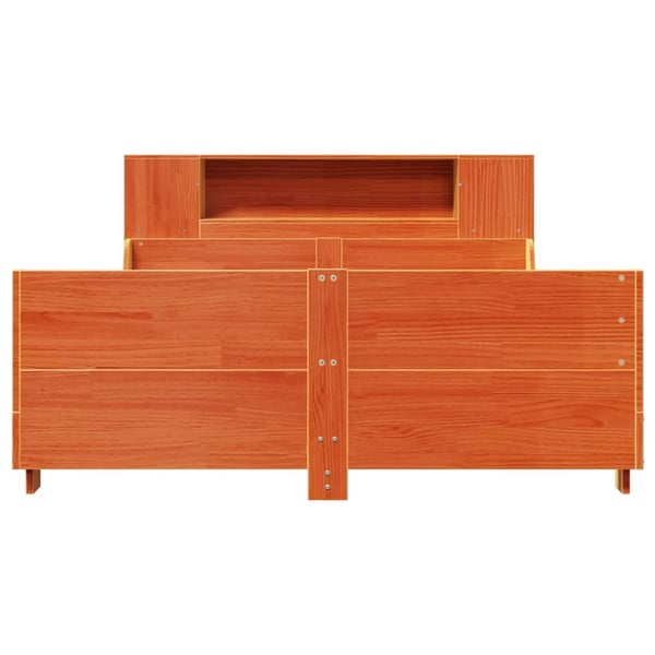 vidaXL sengeramme uden madras 135x190 cm massivt fyrretræ brun