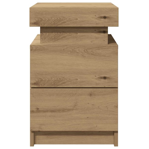 vidaXL Nattbord 2 stk med LED artisan eik 35x39x55 cm konstruert tre