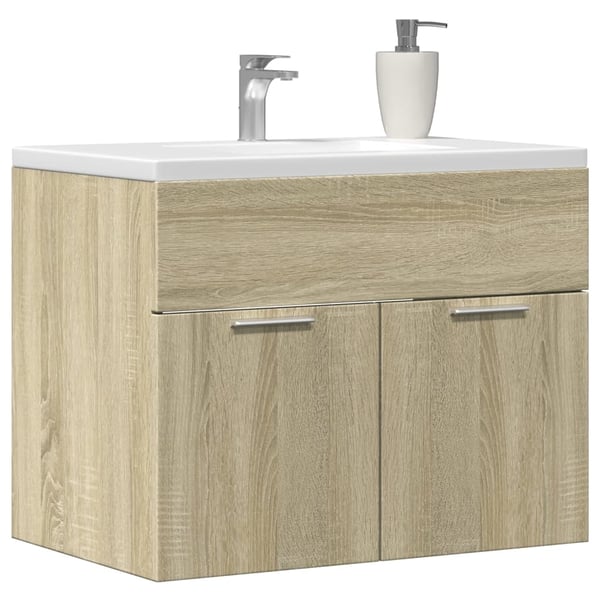 vidaXL skab til håndvask 60x38,5x46 cm konstrueret træ sonoma-eg