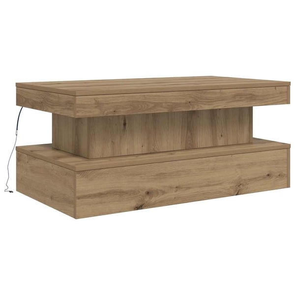 vidaXL Salongbord med LED-lys artisan eik 50x50x40 cm