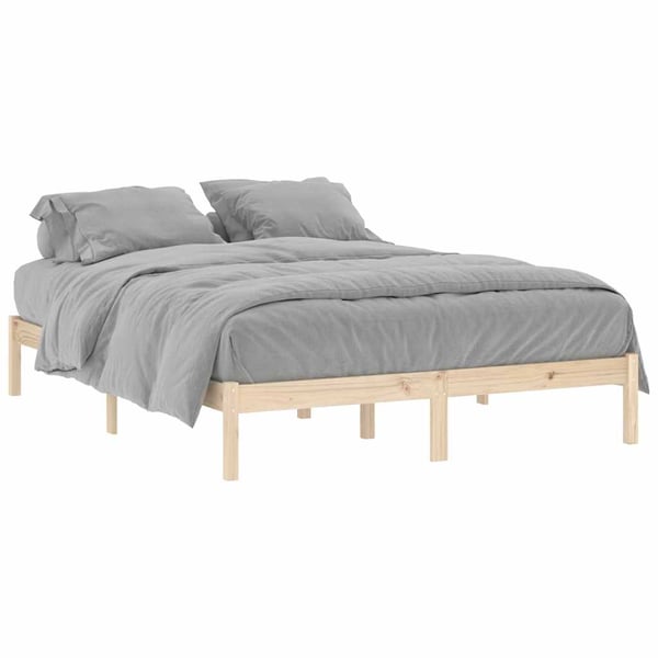 vidaXL sengeramme uden madras 152x203 cm massivt fyrretræ