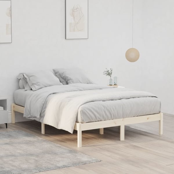vidaXL Sengeramme uten madrass 137x190 cm heltre furu