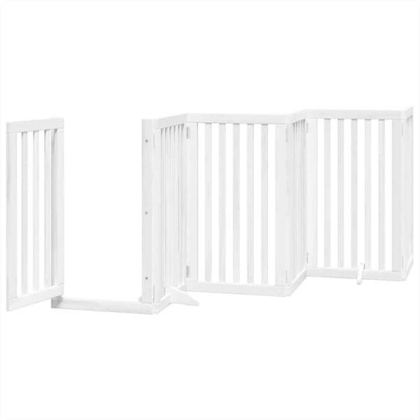 vidaXL Hundeport sammenleggbar 12 paneler hvit 600 cm poppeltre